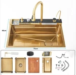 Shinesia Stainless Steel Kitchen Waterfall Sink Digital Display Large Single. Fixed Price $269.00.