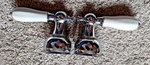 Set Of 2 Vintage White Porcelain & Chrome 3.5 Sink Water Faucet Handles Knobs. Fixed Price $22.00.