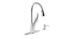 Kohler Touchless Kitchen Faucet W/ Soap Dispenser K-REC32323-SD-CP Open Box New. Fixed Price $145.00.