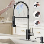 Smart Touch Kitchen Faucet With 3 Modes, Sensor Activated, Brushed Nickel/black. Fixed Price $496.99.