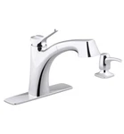 Kohler Maxton Chrome Pull-out Handle Kitchen Faucet W/ Soap Dispenser. Fixed Price $79.99.