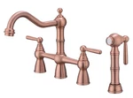 Avola Solid Brass Copper Bridge Kitchen Faucet With Pull Down SPRAYER,2 Handl.... Fixed Price $264.64.