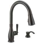 Delta Charmaine Pull-down Kitchen Faucet Venetian Bronze-certified Refurbished. Fixed Price $192.64.