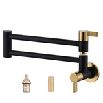 Pot Filler Faucet Black And Gold, Arcora Modern Wall Mount .... Fixed Price $169.18.