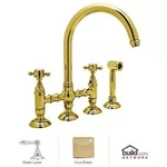 Rohl A1461LMWSIB-2 Country Kitchen Bridge Faucet, Side Spray Lever Handles. Fixed Price $749.29.