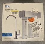 Brio Sink Filtration System H15.4" X W16.9" D5.5 650GAL Nickel Faucet Carbon. Fixed Price $189.00.
