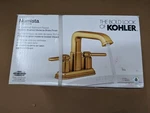 Kohler Bathroom Faucets 4" Centerset 2-HANDLE In Vibrant Brushed Moderne Brass. Fixed Price $119.99.
