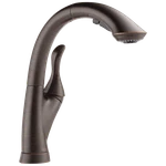 Delta Linden 4153-RB-DST Single Handle Pull-out Kitchen Faucet Venetian Bronze. Fixed Price $410.02.