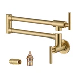 Wowow Pot Filler Faucet Brushed Gold, Solid Brass Wall Mount Kitch.... Fixed Price $151.91.