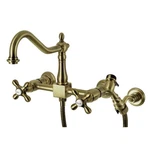 Kingston Brass KS1243AXBS Heritage 1.8 Gpm Wall Mount Widespread Bridge Kitchen. Fixed Price $250.00.