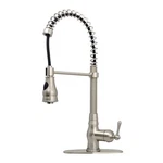 Akicon One-handle Pre-rinse Pull-down Spring Kitchen Faucet Brushed Nickel. Fixed Price $354.76.