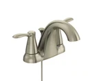 Glacier Bay Gable 4 In. 2-HANDLE Bathroom Faucet With Pop-up Brushed Nickel. Fixed Price $65.99.