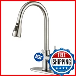 Crea Pull Down Kitchen Faucet Sprayer, Brushed Nickel, 3 Modes, Stainless Steel. Fixed Price $66.79.