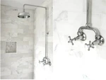 Signature Hardware Baudette Exposed Pipe Wall Mount Shower Rainfall Chrome $449!. Fixed Price $233.00.
