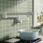 Kes Pot Filler Faucet Double Joint Swing Arm Kitchen Folding Stove Wall. Fixed Price $127.87.