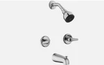 Glacier Bay Aragon 2 Handle 1-SPRAY Tub & Shower Faucet + Valve Chrome Finish. Fixed Price $35.00.