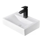 Aquaterior Wall Mount Ceramic Sink W/ Modern Bathroom Single Handle Faucet Orb. Fixed Price $129.90.