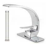 Bathroom Sink Modern Single Hole 1HANDLE Faucet, Chrome Solid Brass Fa.... Fixed Price $63.32.