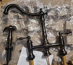 Signature Hardware Delacour Bridge Kitchen Faucet Sidespray Oil Rubbed Bronze. Fixed Price $333.00.
