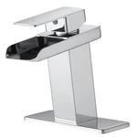 Bwe Waterfall Bathroom Faucet Chrome Polished Modern Sink Single Hole Handle. Fixed Price $34.14.