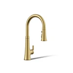 Kohler Kitchen, Tone, Touchless Pull Gold, 3-SPRAY Faucet, K-23766-2MB. Fixed Price $800.00.