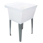 Tehila Utility Sink With Grey Legs And P-trap Kit 19 Gallon White. Fixed Price $105.99.