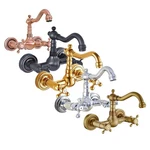 Wall Mounted Bathroom Kitchen Faucet Dual Handle Brass Swivel Spout Water Tap. Fixed Price $43.20.