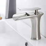 Signature Faucets Helfer Waterfall Basin Bathroom Brushed Nickel- Bnib!. Fixed Price $99.00.