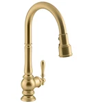 Kohler Artifacts K-99259-2MB Pull Down Spray Kitchen Faucet Moderne Brass New. Fixed Price $628.00.