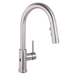 Speakman Neo 1-HANDLE Touchless Pull Down Sprayer Stainless Steel Kitchen Faucet. Fixed Price $187.00.