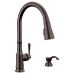 Delta Capertee 1H Pull-down Kitchen Faucet Venetian Bronze-certified Refurbished. Fixed Price $202.80.