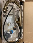 Delta Essa 9113T-CZ-DST Brushed Gold Kitchen Faucet With Pull Down Sprayer. Fixed Price $254.99.