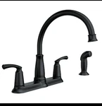 Moen 87403BL Bexley Matte Black Two-handle High Arc Kitchen Faucet. Fixed Price $70.00.