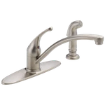 Delta Foundations Kitchen Faucet W/ Spray Stainless-certified Refurbished. Fixed Price $55.68.
