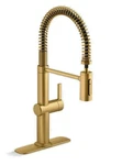 Kohler Clarus Semi-pro Pull Down Sprayer Kitchen Faucet In Brushed Moderne Brass. Fixed Price $309.99.
