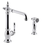 Kohler K-99265-CP Artifacts Single Hole Kitchen Faucet With Side Spray, Chrome. Fixed Price $520.00.