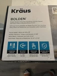 Kraus Bolden KPF-1610BG 18" Kitchen. Fixed Price $124.99.