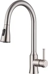 Brushed Nickel Kitchen Faucet With Lead-free Pull Down Sprayer. Fixed Price $140.99.
