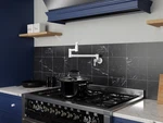 Marca 360 24" Wall Mounted Pot Filler Dual Swivel In Matte White. Fixed Price $106.92.