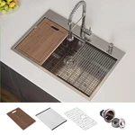 30''- 33'' 18 Gauge Single Bowl Stainless Steel Farmhouse Kitchen Sink 10'' Deep. Fixed Price $219.99.