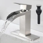 Bravebar Brushed Nickel Waterfall Bathroom - Single Handle Sink Faucet.... Fixed Price $85.24.