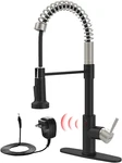 Smart Touchless Kitchen Faucet With Adapter, Matte Black & Brushed Nickel. Fixed Price $333.99.