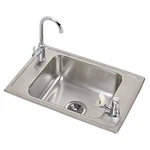 Elkay CDKR2517C 25" X 17" Stainless Steel 2-HOLE Single Bowl Sink & Faucet Kit. Fixed Price $922.74.
