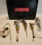 Delta 3582LF-SSMPU Widespread Lav Faucet Complete W/ Drain Stainless. Fixed Price $84.49.