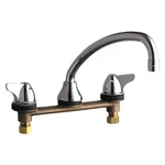 Chicago 1888-ABCP Low Arc Kitchen Faucet, Manual, 8" Mount, 3 Hole. Fixed Price $238.99.