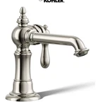 Kohler Artifacts K-72762-9M-SN Bathroom Sink Faucet Popup Drain Polished Nickel. Fixed Price $558.00.