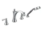 Moen Wynford Widespread 2-HANDLE High-arc Bathroom Faucet Cross Handles Chrome. Fixed Price $66.75.