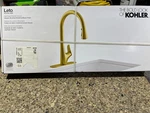 New Kohler Leto R31548-2MB Vibrant Brushed Moderne Brass Kitchen Faucet Sprayer. Fixed Price $157.75.
