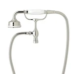 Rohl Perrin Rowe Tub Filler Shower With White Porcelain Handle, Cradle. Fixed Price $710.99.
