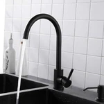 One Handle Matte Black Stainless Steel High Arc Kitchen Bar Sink Faucet W/ Hoses. Fixed Price $36.00.